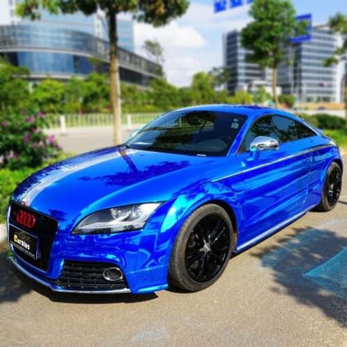 Air Bubble Free And Self Adhesive Blue Color Car Wrap Film 1.52*18m Roll Chrome Style For All Type Cars