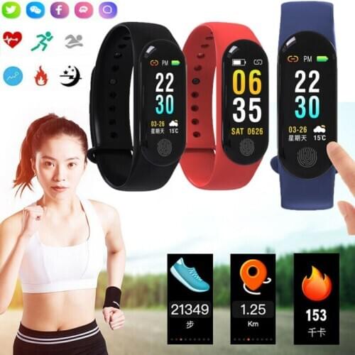 M3 Plus Smart Band Watch Bracelet Wristband Fitness Tracker Blood Pressure Heart Rate Smartwatch 3F03