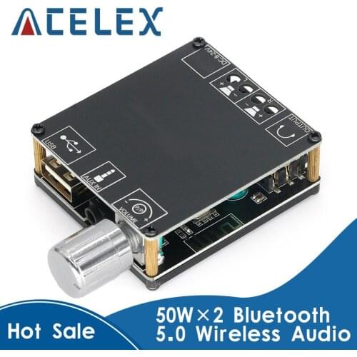 XY-C50L MINI Bluetooth 5.0 Wireless Audio Digital Power amplifier Stereo board 50Wx2 Bluetooth Amp Amplificador 3.5MM USB APP