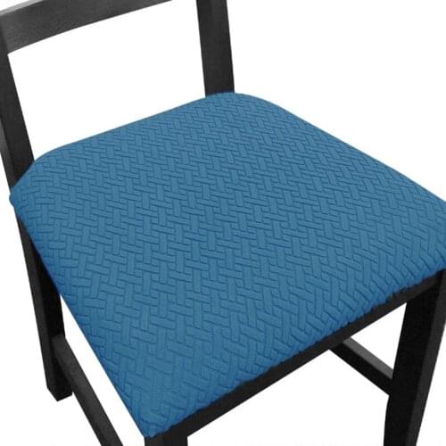 Spandex Jacquard Dining Room Chair Seat Covers Solid Removable Washable Elastic Cushion Covers for Upholstered Dining Chair