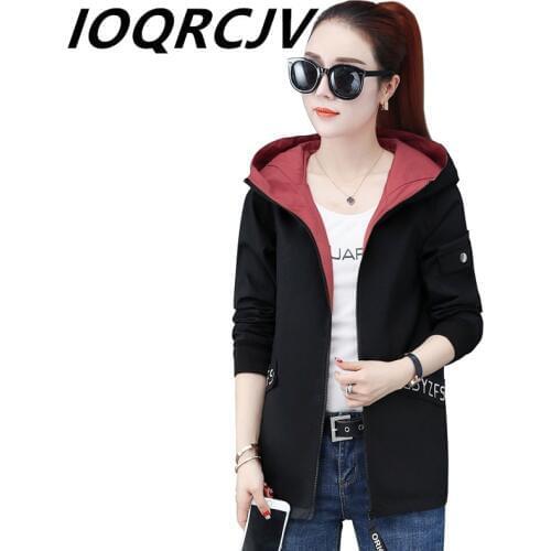 Plus Size 4XL Jacket Women Short 2019 Thin Loose Long Sleeve Hooded PocketZipper Casual Jacket Coat Female Windbreaker Outwear