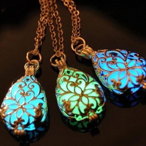 1 X Wishing Tear Drop Magical Fairy Glow in the Dark Steampunk Pendant