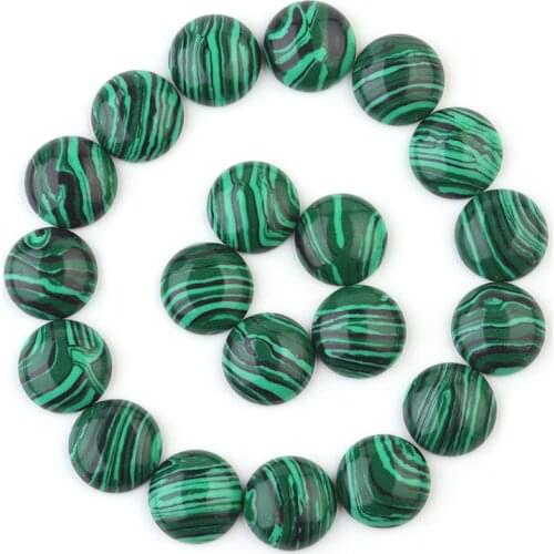 10pcs Natural Stone Green Malachite 4/6/8/10/12/14/16/18mm Cabochon Base Semi-precious Stones Fit Handmade Earring Jewelry