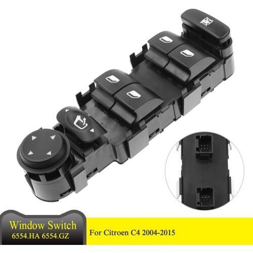 6554 GZ 6554.GZ Front Left Driving Car Master Lifter Window Mirror Switch Panel For Citroen C4 2004-2010 6554.HA 6554 HA 6554HA