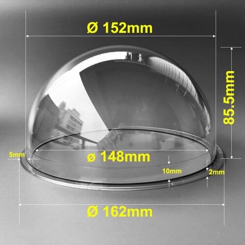 162x85.5mm Indoor Outdoor CCTV Replacement Acrylic Clear Cover Security Camera 6 Inch Dome Protector Housing Transparent Case