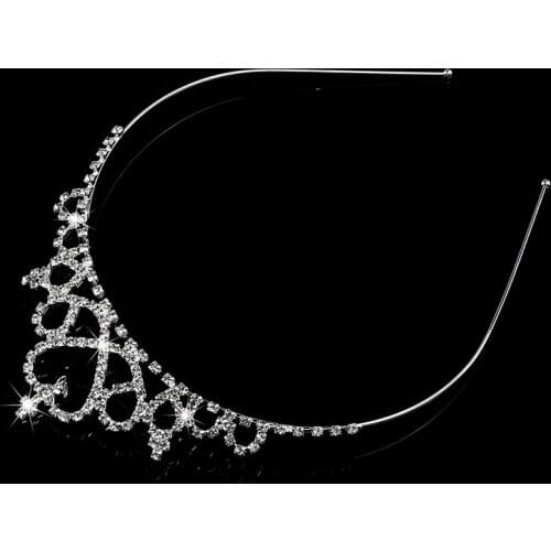 Hair Accessories Kids Princess Crown Headdress Cute Girl Performance Hairband Birthday Gift Heart Shape Crown Diamond Hairband