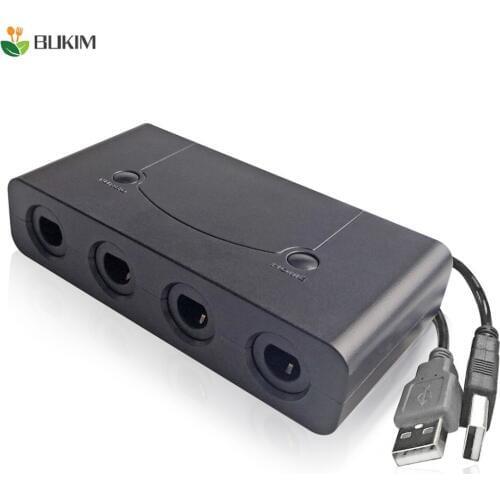 BUKIM For Game Handle converter 4 Ports GameCube Controller Adapter for Switch for W-i-i U