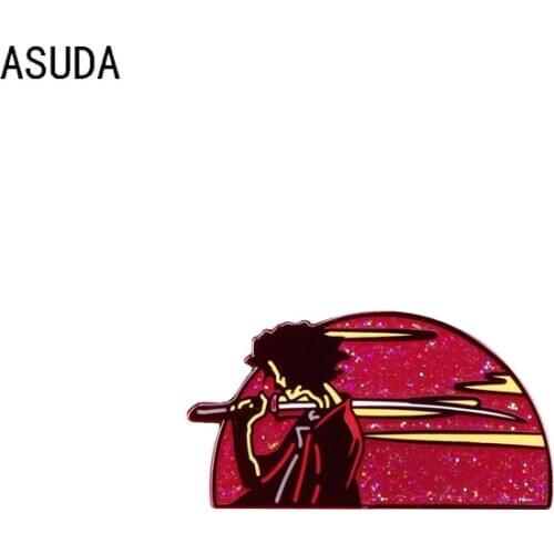 Cowboy Bebop glitter brooch and cartoon enamel pins Men and women fashion jewelry gifts anime movie novel lapel badges