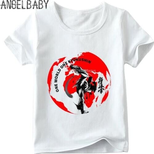 Children Kyokushin Karate Kanji and Symbol T shirt Baby Boys/Girls Summer Top Short Sleeve T shirts Kids Casual Clothes,ooo699