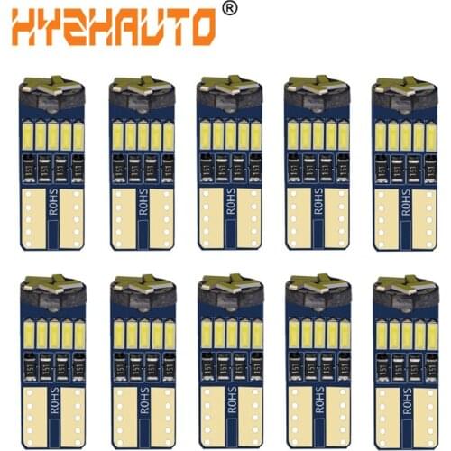 HYZHAUTO 10Pcs T10 W5W LED Bulbs 194 168 4014-15SMD Canbus Car LED Lights Auto Reading /Dome/Door/Clearance Lamp 12V White