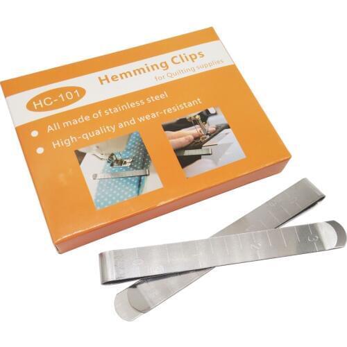 Quilting Clips Box of 20 Stainless Steel Hemming Clips 3 Inches Measurement Ruler Sewing Clips for Pinning #HC-101
