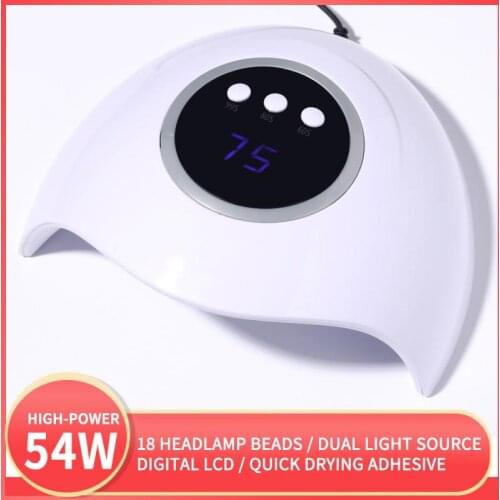 54W Manicure Lamp USB Type Smart Sensor Phototherapy Lamp UV/LED Nail Polish Baking Lamp Nail Lamp Nail Dryers