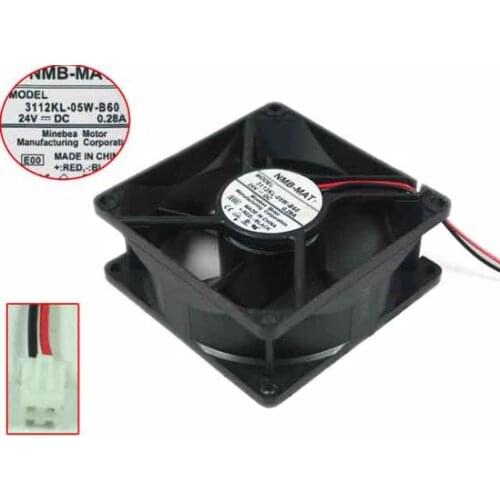 NMB-MAT 3112KL-05W-B60 E00 DC 24V 0.28A 80x80x32mm Server Cooling Fan