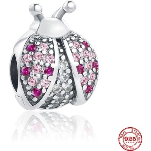 New Original Silver Color Pink Diy Bead Fit European Charms Bracelet Bangles Diy Jewelry P499