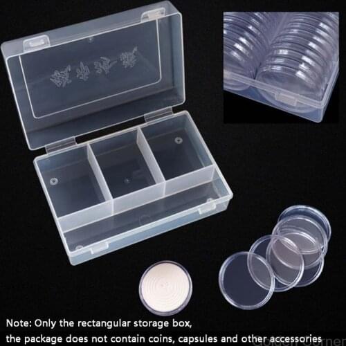 Clear Plastic Storage Box Display Collection Case Protector Organizer for 48pcs 40mm / 45pcs 46mm Direct Fit Coin Capsule Holder