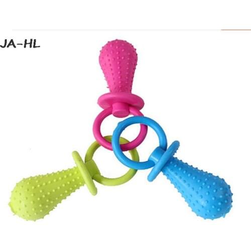 New Hot Sale Rubber Pacifier for Pet Toys Dog Cat Puppy Chew Toys with Bell Sound Inside