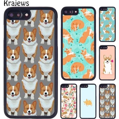 Krajews Welsh Corgi Collage Rubber Phone Case For iPhone X XR XS 11 12 Pro MAX 5 6 6S 7 8 Plus Samsung Galaxy S7edge S8 S9 S10