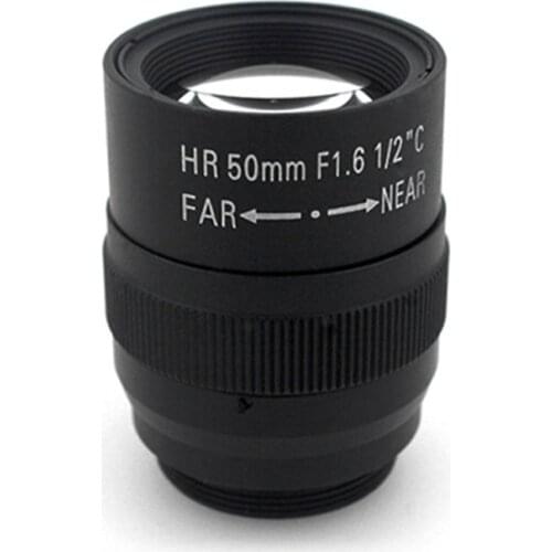 Manual Iris Lens 50mm Industrial Lens 1/2 C Mount CCTV LENS Camera Accessories