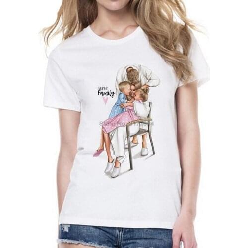 DHL 50pcs Family Outfits Super Mom and Daughter Print Boys Girls T-shirt Mothers day Present Clothes Kids&Woman Funny Tshirt
