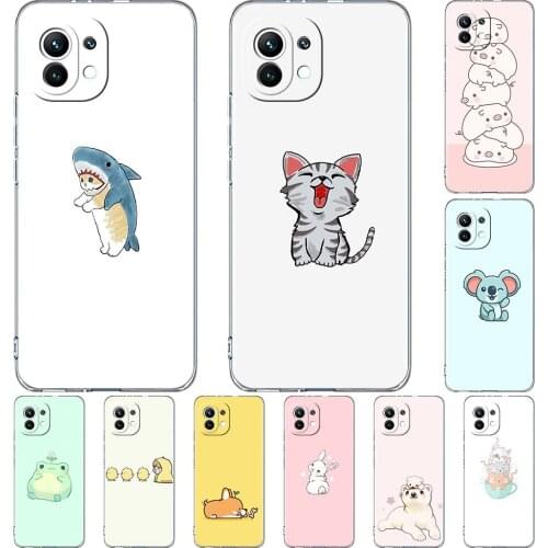 Silicone Phone Case For Xiaomi Mi Poco X3 NFC 10T Pro 11 M3 Note 10 Lite F3 9T F1 11i Clear Soft Back Cover Cartoon Animal Funda