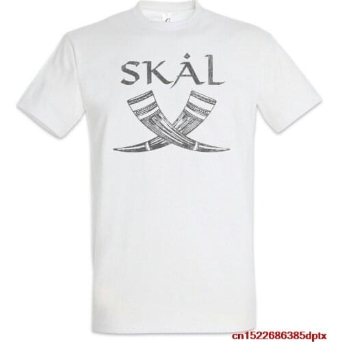 Skal III T-Shirt Drinking Horn Valhalla Thor Loki Odin Viking Vikings Norsemen