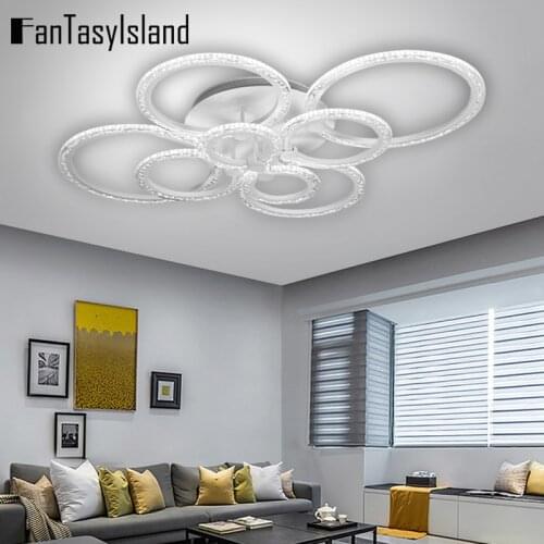 New Design Modern Led Chandelier Lamp Circle Rings Bubble Acrylic Lamp For Living Room Bedroom Ceiling Chandelier Fixtures