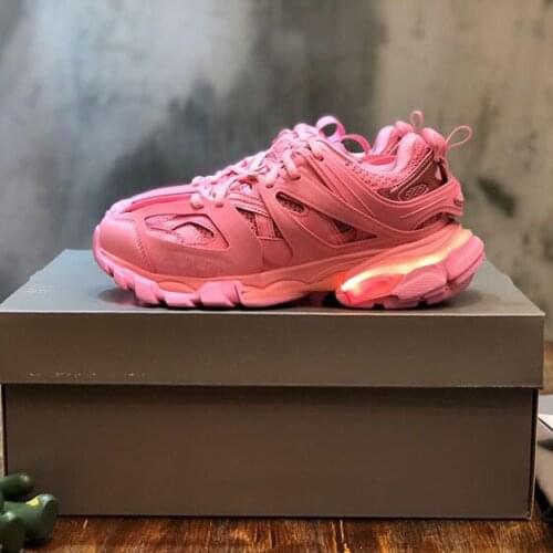 Paris three generation old father shoes womens fashion track 3.0 super fire net red increase B family shoes led version