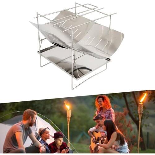 Outdoor ultra-light barbecue grill, portable stainless steel folding camping stove, firing stove barbecue stove, burning table