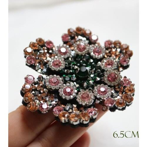 1pc flower letter beaded Patches for Clothing sew on rhinestone sequins parches Appliques Decoration