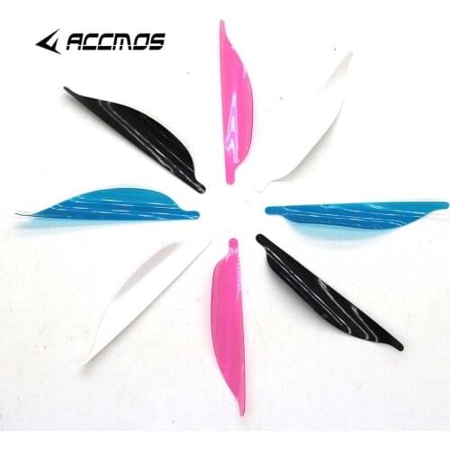 50pcs Archery Spin Vanes 1.56/1.75/2 inch Spiral Feather Right Wing DIY Arrow Archery With Tape Arrow Accessories