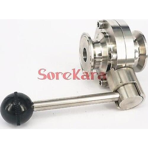 1.78" 45mm SS304 Stainless Steel Sanitary Tri Clamp Butterfly Valve Brew Beer Dairy Product