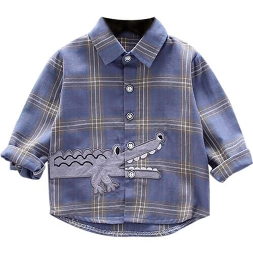 1Pc Baby Boy Spring And Autumn Cotton Long Sleeve Plaid Pattern Top Kids Casual Cute Clothes For Any Occasion