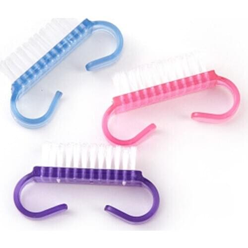 1Pcs Pink Cleaning Dust Brush Tool Pink Soft Pedicure Nail Art Care Tool Portable After File