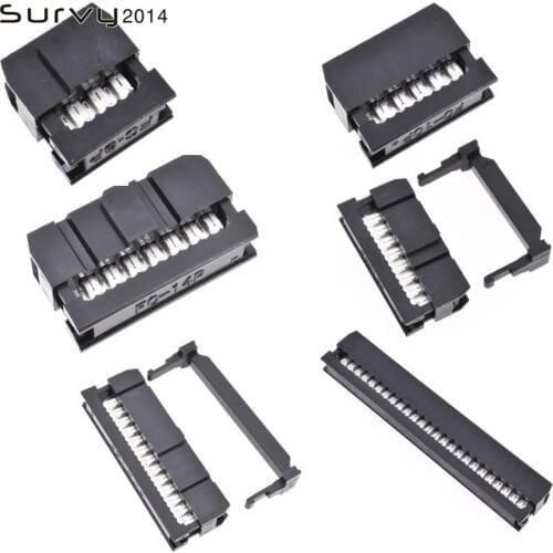 10set FC-6P FC-10P FC-14P FC-16P FC-26P FC-50P IDC Socket Dual Row Pitch 2.54mm 2.0mm IDC Connector cable socket
