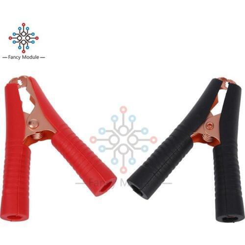 2pcs Car Alligator Clips Battery Clamps Crocodile Clip 100A Red+Black 90mm