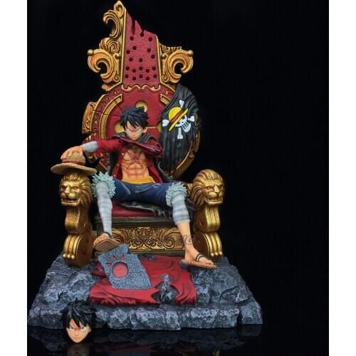 31cm One Piece Monkey D Luffy Sitting Position Statue Resin Full-Length Model Figurine Toys Desk Decoration Collection Gift