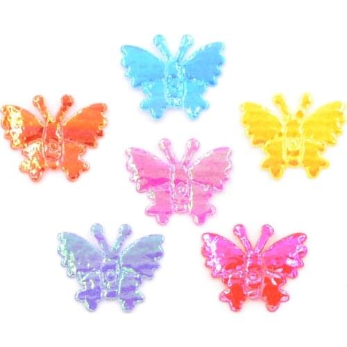 400Pcs Mixed AB Cloth Butterfly Patches Glitter Clothing Appliques for Crafts Clothes Stickers Supplies DIY Bow Card Making F61