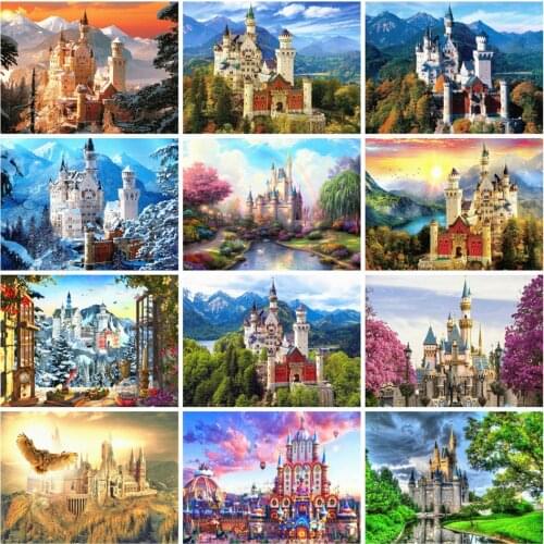 AZQSD Diamond Painting 5d Castle Embroidery Sale Scenery Full Drill Square Gift Home Decor Picture Of Rhinestones Needlework