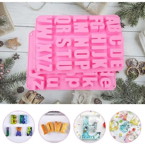 Large Letters Mold, 26 Cavities A-Z Silicone Alphabet Molds for Cake Decorating, Chocolate, Candy, Resin, Crayon, Ice Tray