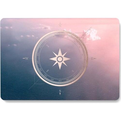 Compass pattern Laptop Case for Apple Macbook 12 '' A1534 Protective Shell Air 2018/2019/2020 Pro 13 15 Inch Notebook Back Cover