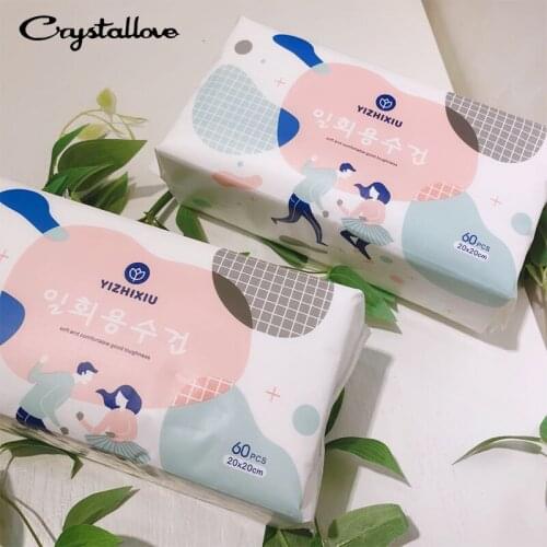 CRYSTALLOVE 20*20 Thick 100% Plant Fiber Hand Towel Paper Towel Soft Strong Clean Makeup Remover Paper Towel Out Travel Towel
