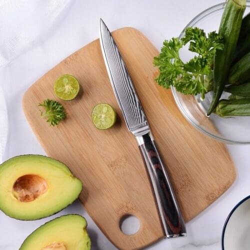 Damascus Fruit Paring Knives 3.5 Inch Damascus Steel VG10 Kitchen Knives Sharp Blade Professional Paring Peeling Fruit Knife