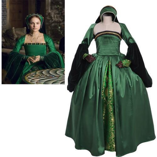 KIDS GIRLS Victorian Queen Elizabeth Tudor Period Tudor dress Anne Boleyn style green dress cosplay costume