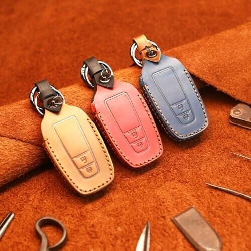 For Toyota Camry Prado CHR Prius Corolla RAV4 Smart Car Key Case 2017 2018 2019 Cover Shell Keychain Holder Ring Bag Accessories