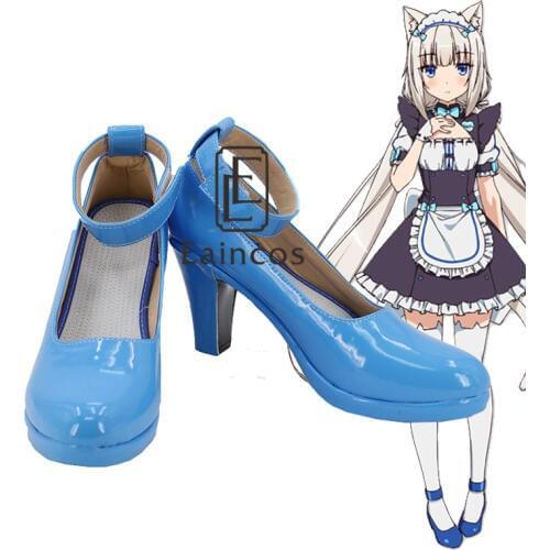 Game Nekopara Vanilla Cosplay Blue Custom Made Shoes