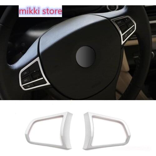 Chrome Steering Wheel Buttons Cover Trim Car Styling Interior Decoration Sequins Stickers Accessories for BMW 5 7 series F10 F01