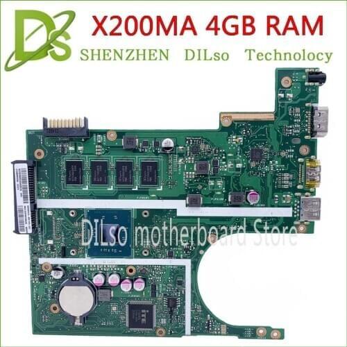 KEFU X200MA motheboard FOR ASUS F200MA F200M X200M X200MA motherboard original 4GB RAM LVDS test