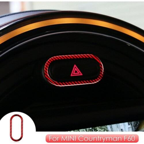 Red Carbon Fibre Interior Warning Light Cover for MINI Cooper F55 F56 Countryman F60