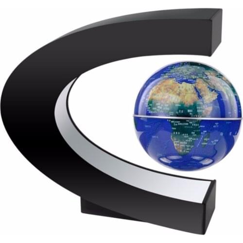 Creative Anti Gravity Floating Globe C shape Decoration Magnetic Levitation Floating Globe World Map with Colorful LED Light