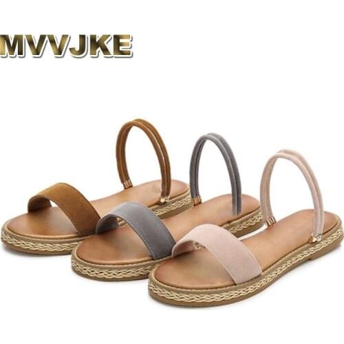 MVVJKE New Korean version of the wild comfortable student female cake thick-soled fashion large size womens sandals